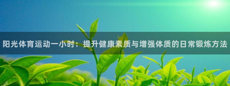 星速体育NBA直播免费软件：阳光体育运动一小时：提升健康素质与增强体质的日常锻炼方法
